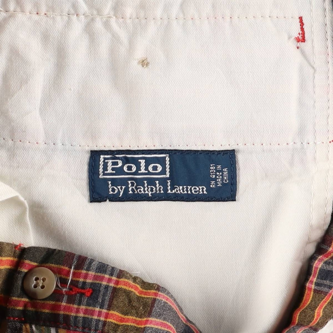 Ralph Lauren POLO by Ralph Lauren Check Pattern Cotton Shorts Short Pants Men's W35 cotton red type Vintage Second Hand