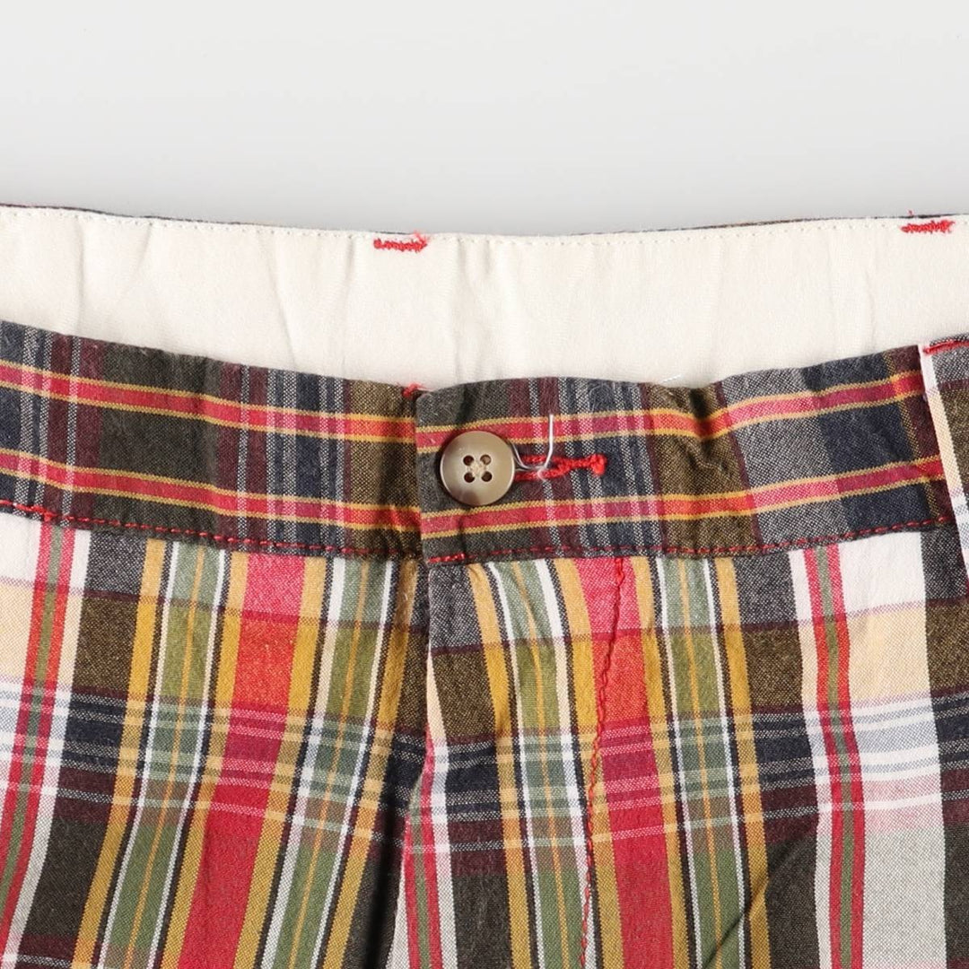 Ralph Lauren POLO by Ralph Lauren Check Pattern Cotton Shorts Short Pants Men's W35 cotton red type Vintage Second Hand