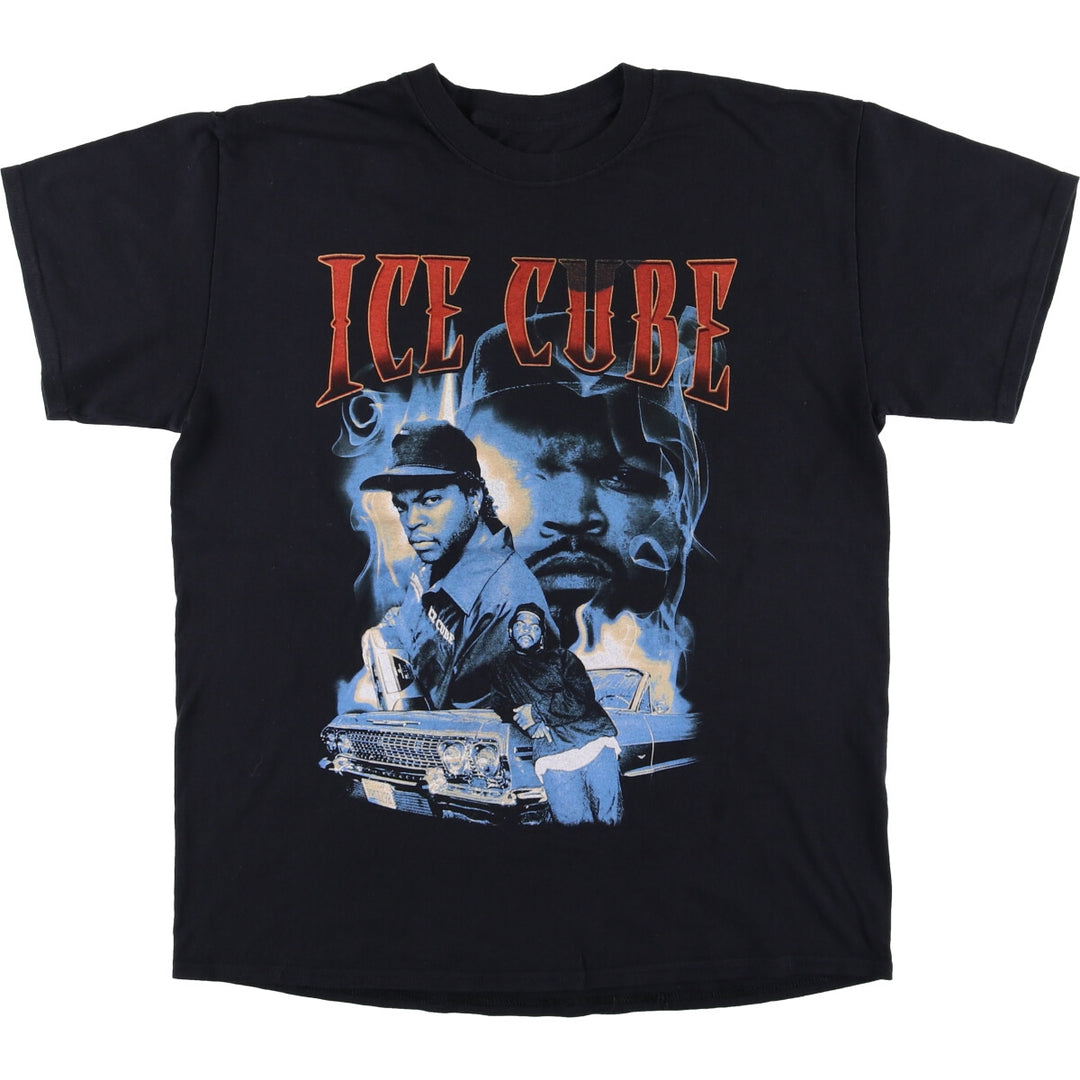 ICE CUBE Rap T-shirt, Men's L size cotton black type Vintage Second Hand