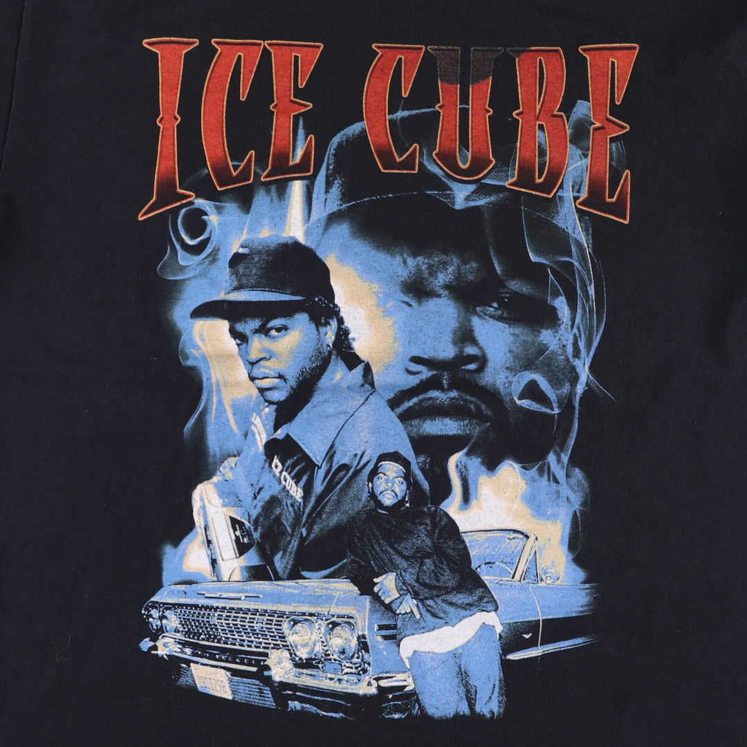 ICE CUBE Rap T-shirt, Men's L size cotton black type Vintage Second Hand