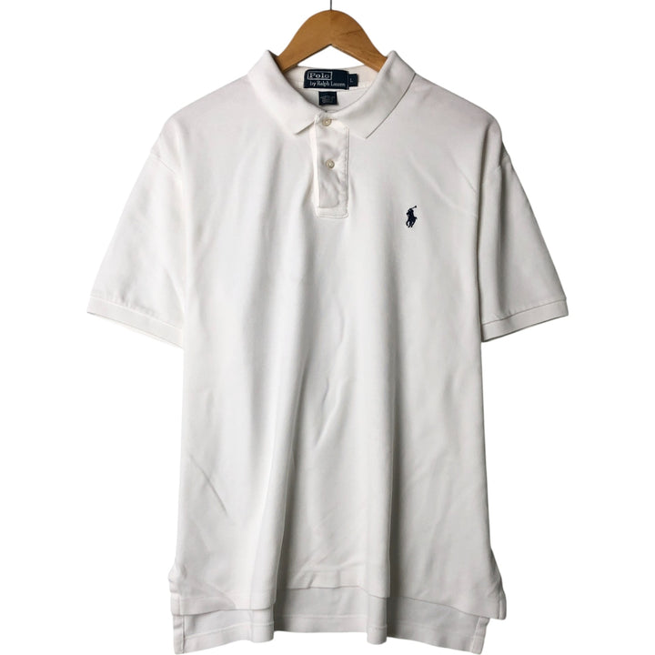 Ralph Lauren POLO by Ralph Lauren short sleeve polo shirt, men's size L cotton white type Vintage Second Hand