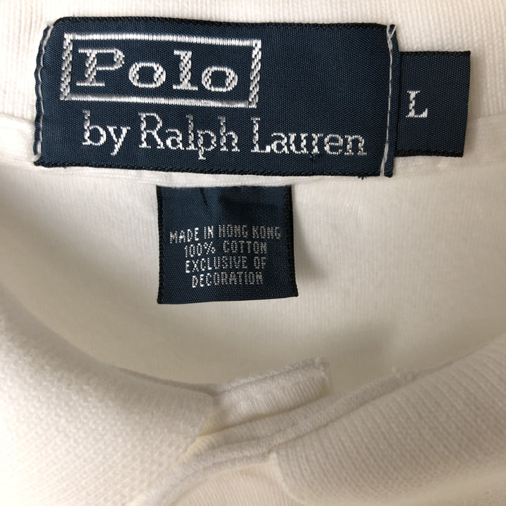 Ralph Lauren POLO by Ralph Lauren short sleeve polo shirt, men's size L cotton white type Vintage Second Hand