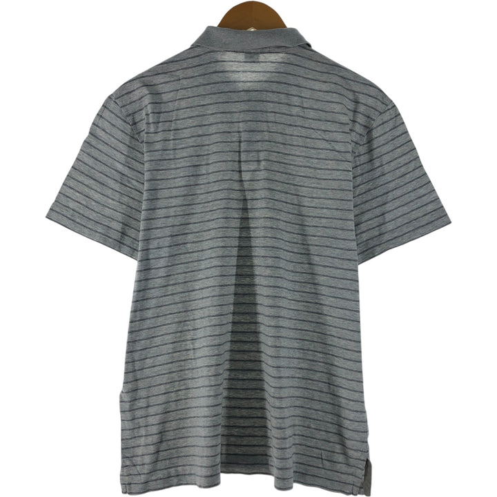 Ralph Lauren POLO by Ralph Lauren short sleeve striped polo shirt, men's size M Pima Cotton gray type Vintage Second Hand