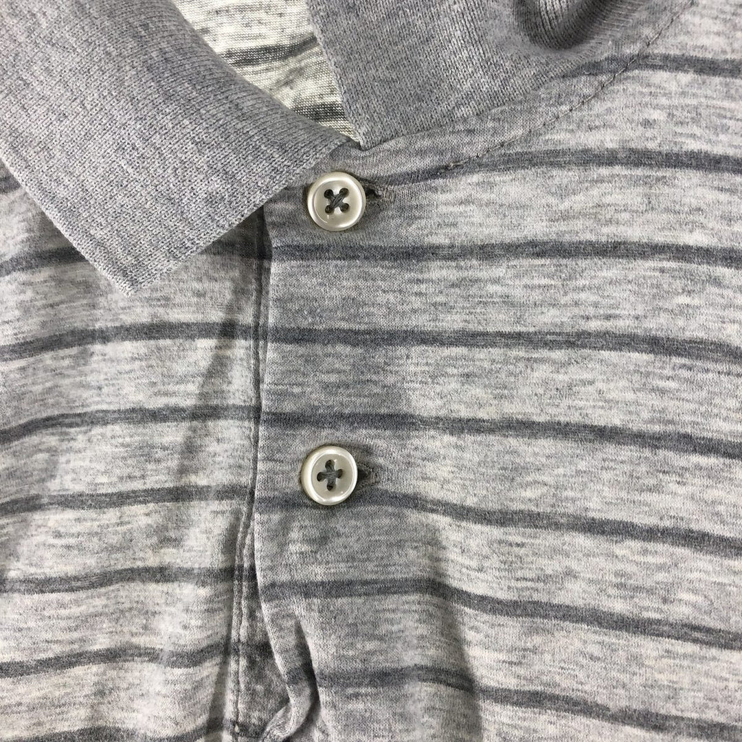Ralph Lauren POLO by Ralph Lauren short sleeve striped polo shirt, men's size M Pima Cotton gray type Vintage Second Hand