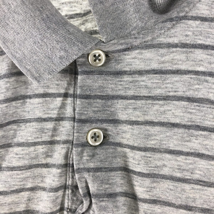 Ralph Lauren POLO by Ralph Lauren short sleeve striped polo shirt, men's size M Pima Cotton gray type Vintage Second Hand