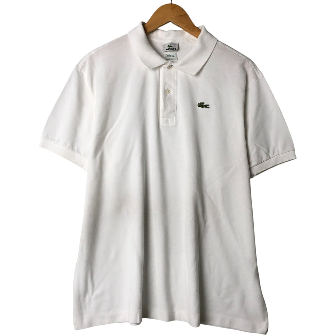 Lacoste LACOSTE Short Sleeve Polo Shirt No. 7 Men's XXL cotton white type Vintage Second Hand