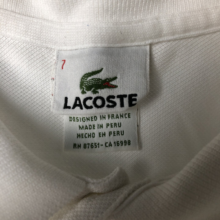 Lacoste LACOSTE Short Sleeve Polo Shirt No. 7 Men's XXL cotton white type Vintage Second Hand