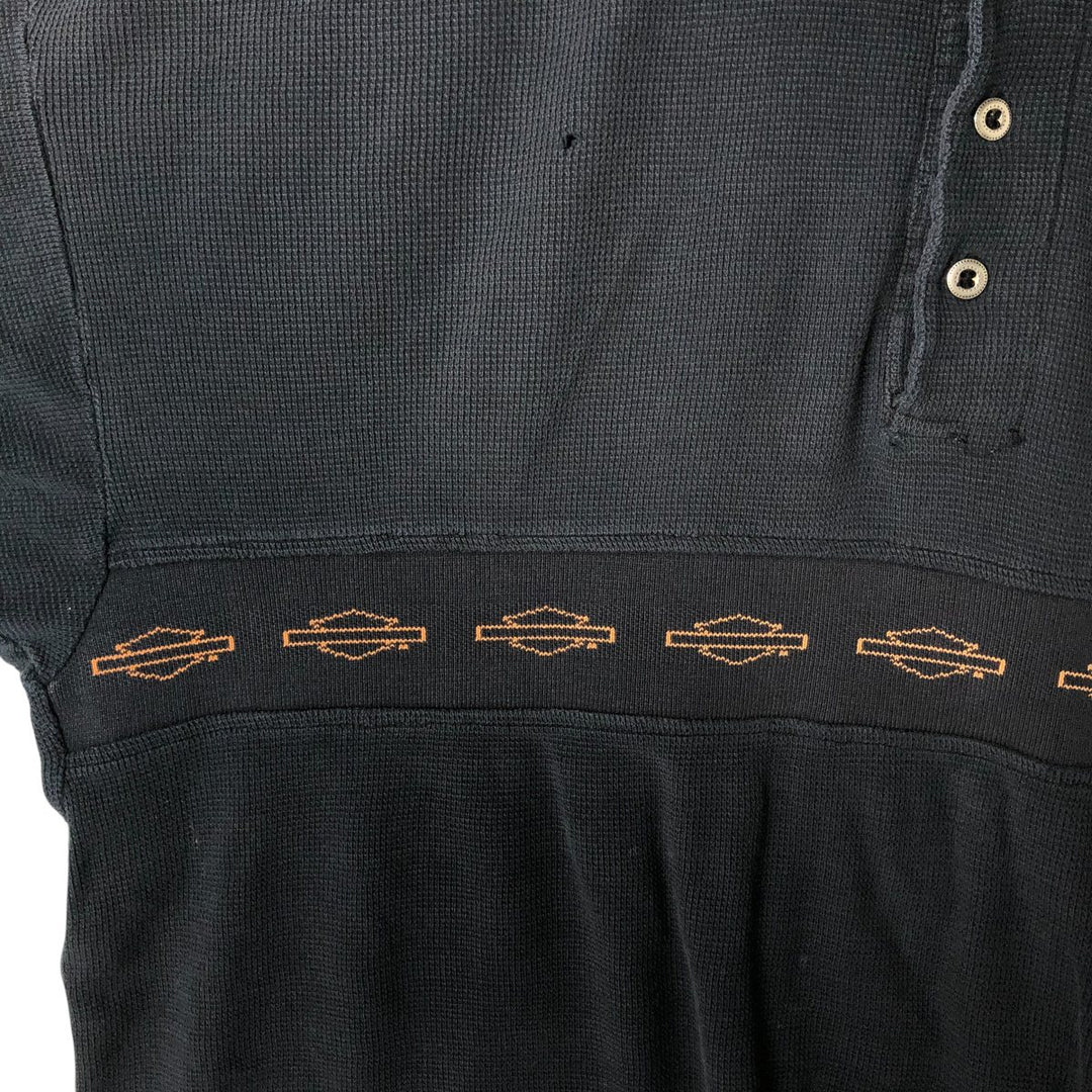 Harley-Davidson short-sleeved polo shirt, size L for men cotton navy blue type Vintage Second Hand