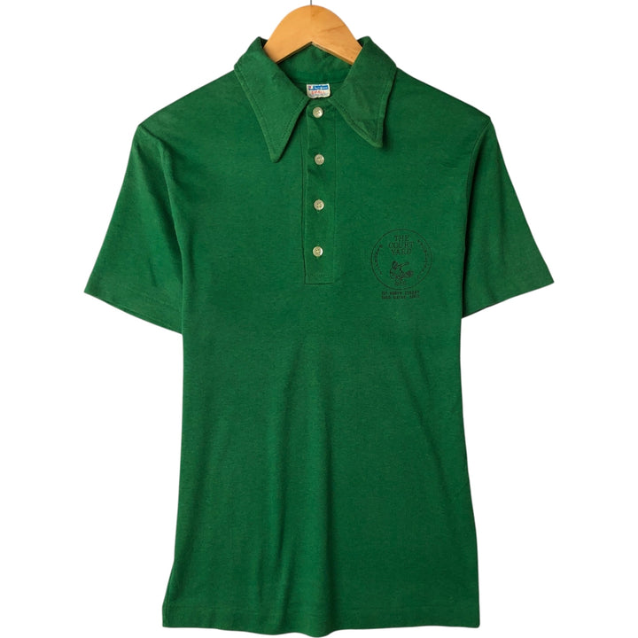 70'S Champion Bar Tag Short Sleeve Polo Shirt Made in USA Women's S Size Vintage Polyurethane green type Vintage Second Hand