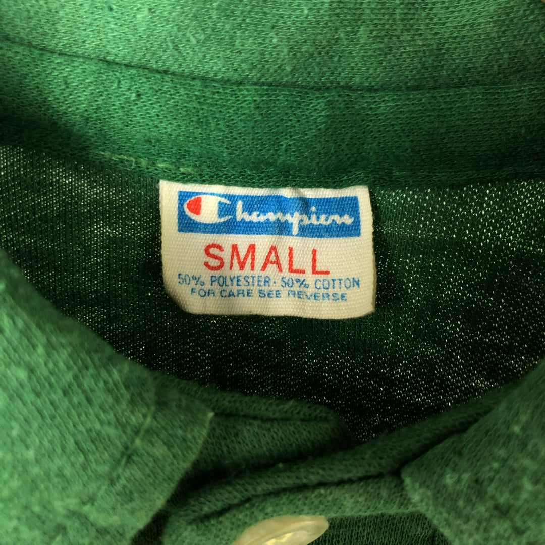 70'S Champion Bar Tag Short Sleeve Polo Shirt Made in USA Women's S Size Vintage Polyurethane green type Vintage Second Hand