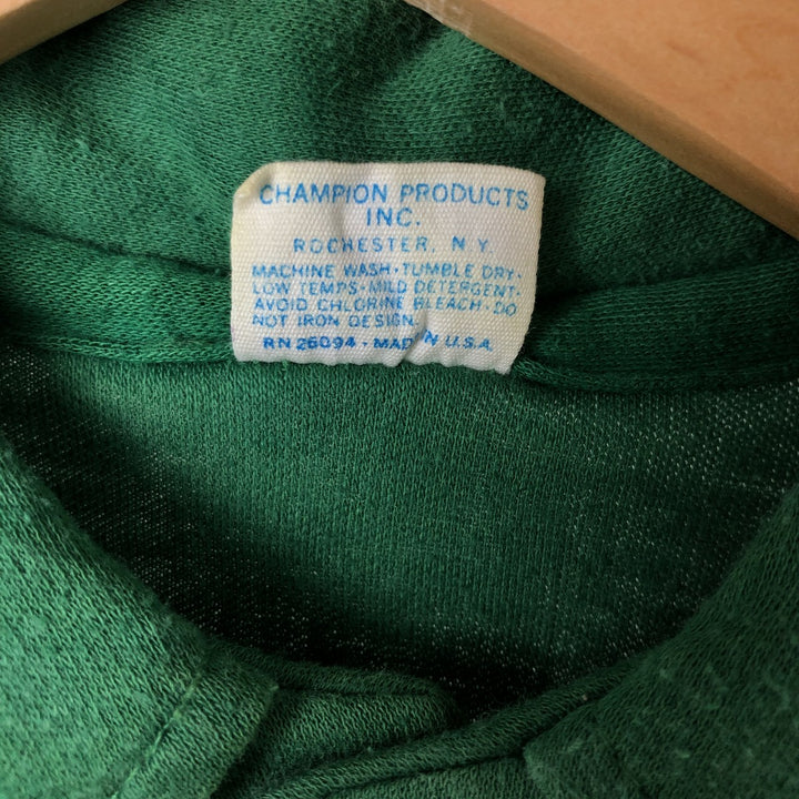 70'S Champion Bar Tag Short Sleeve Polo Shirt Made in USA Women's S Size Vintage Polyurethane green type Vintage Second Hand