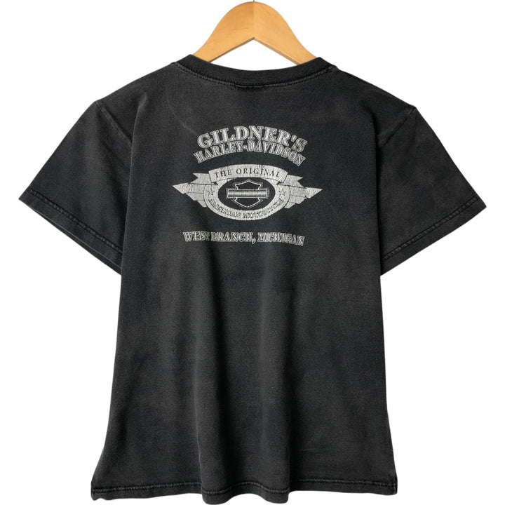 00'S Harley-Davidson Motorcycle Bike T-shirt Made in USA Women's S size cotton black type Vintage Second Hand