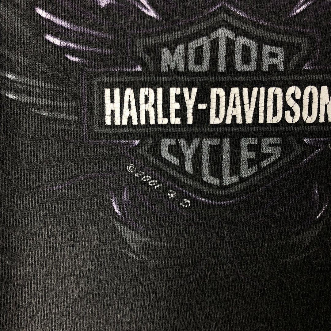 00'S Harley-Davidson Motorcycle Bike T-shirt Made in USA Women's S size cotton black type Vintage Second Hand