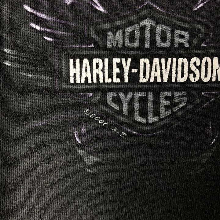 00'S Harley-Davidson Motorcycle Bike T-shirt Made in USA Women's S size cotton black type Vintage Second Hand