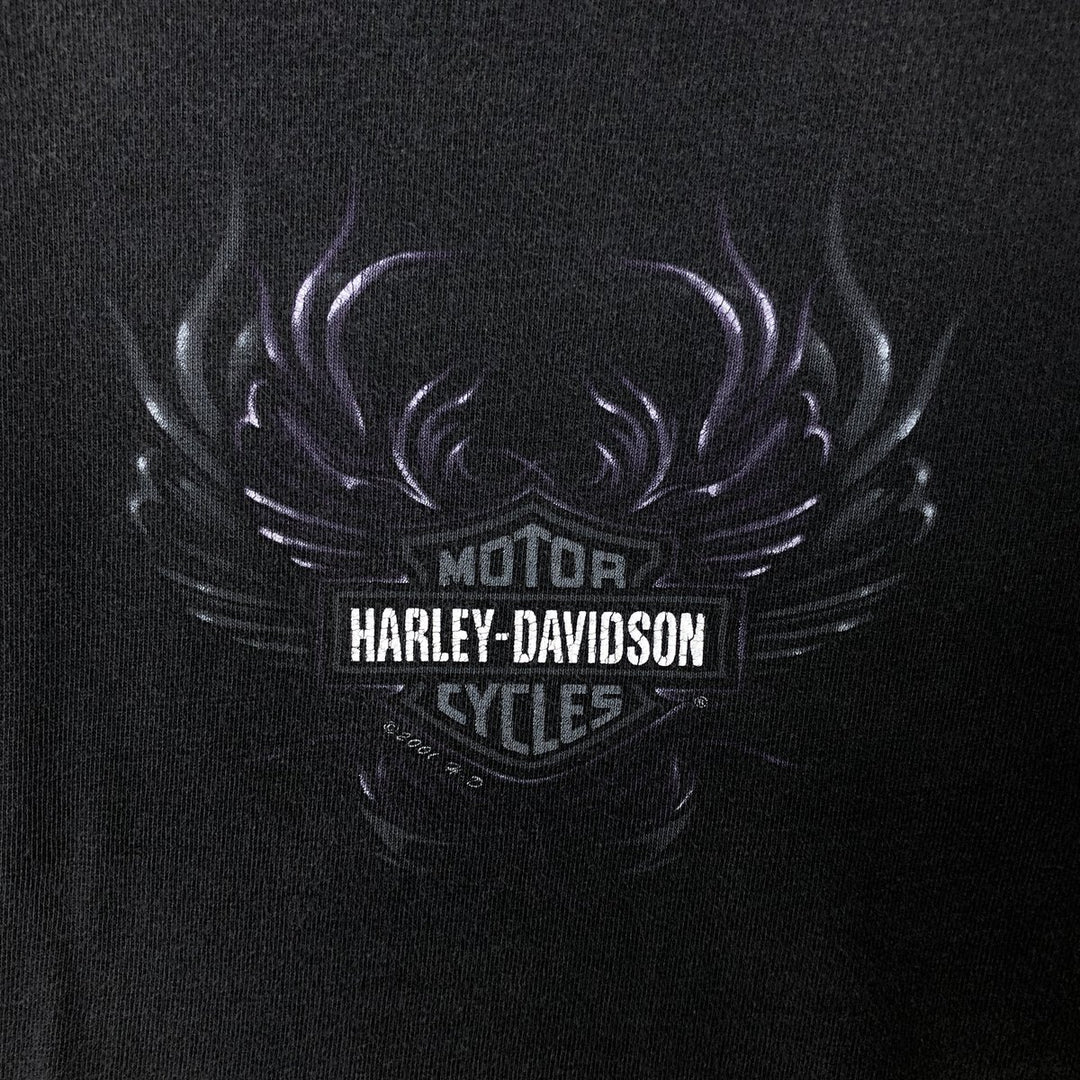00'S Harley-Davidson Motorcycle Bike T-shirt Made in USA Women's S size cotton black type Vintage Second Hand