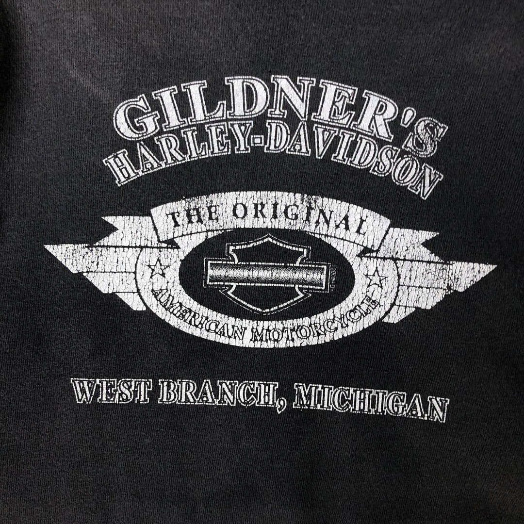 00'S Harley-Davidson Motorcycle Bike T-shirt Made in USA Women's S size cotton black type Vintage Second Hand