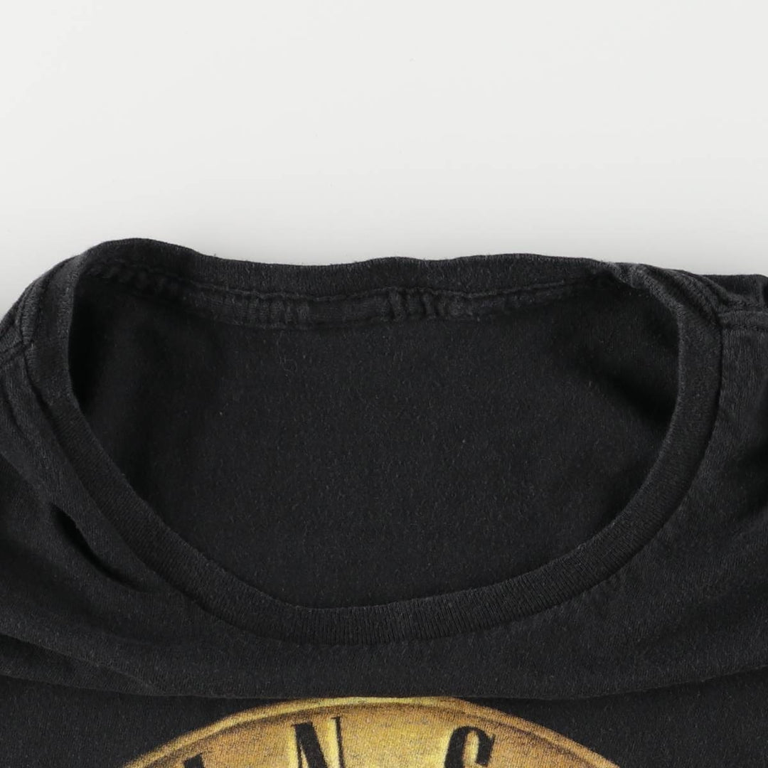 GUNS N' ROSES Guns N' Roses Band T-shirt Band Tee Men's M size unclear black type Vintage Second Hand