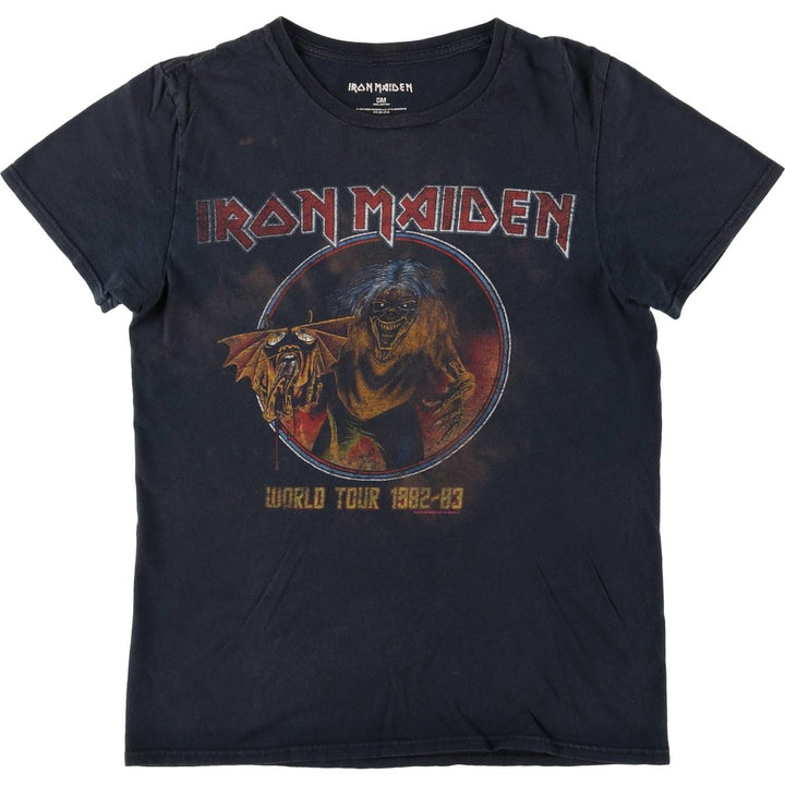 IRON MAIDEN Iron Maiden Band T-shirt Band T Men's S size cotton black type Vintage Second Hand