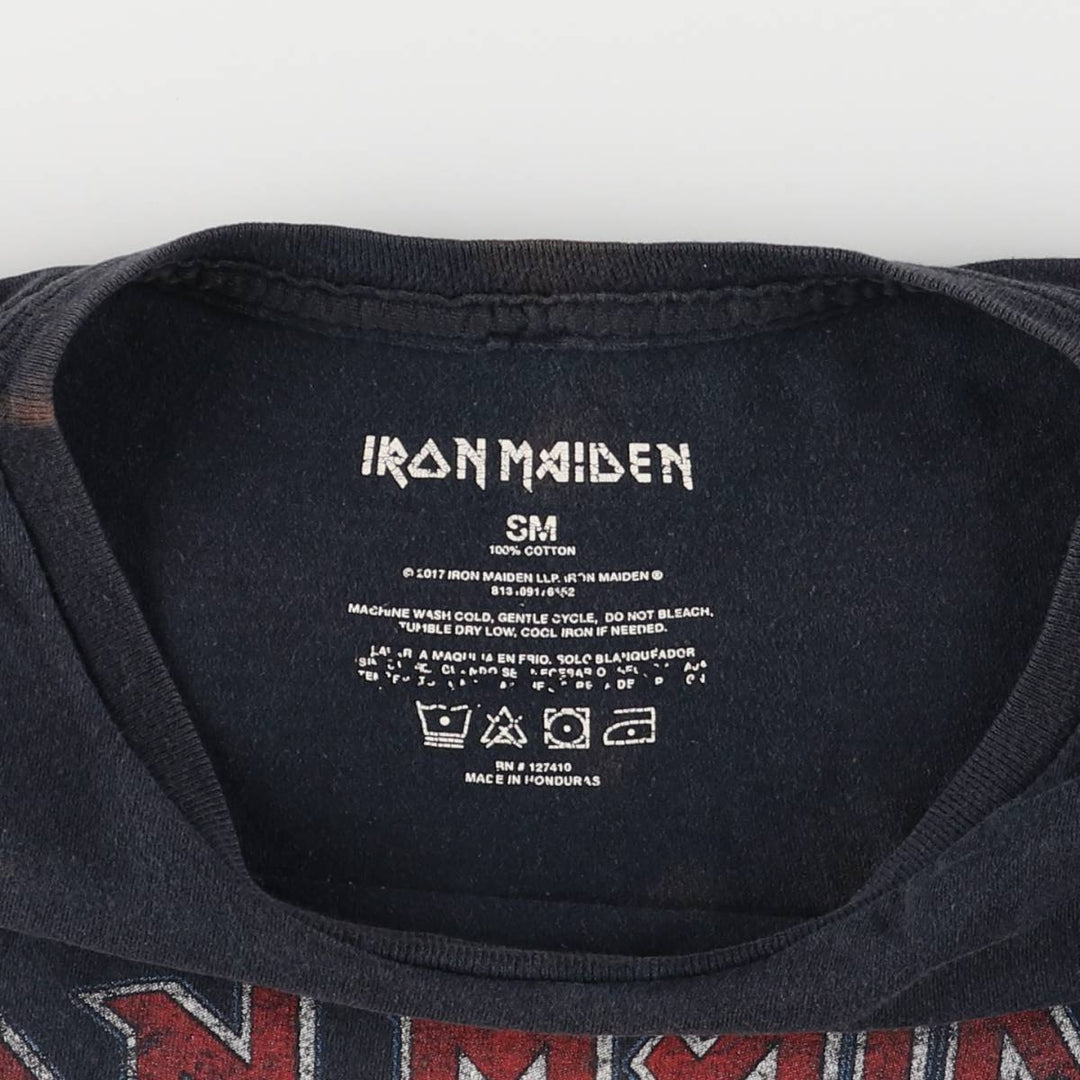 IRON MAIDEN Iron Maiden Band T-shirt Band T Men's S size cotton black type Vintage Second Hand