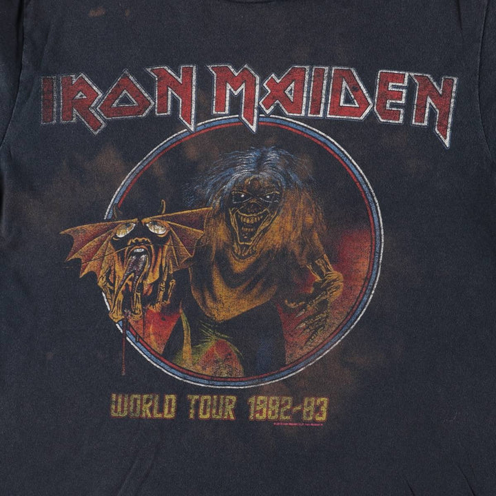IRON MAIDEN Iron Maiden Band T-shirt Band T Men's S size cotton black type Vintage Second Hand