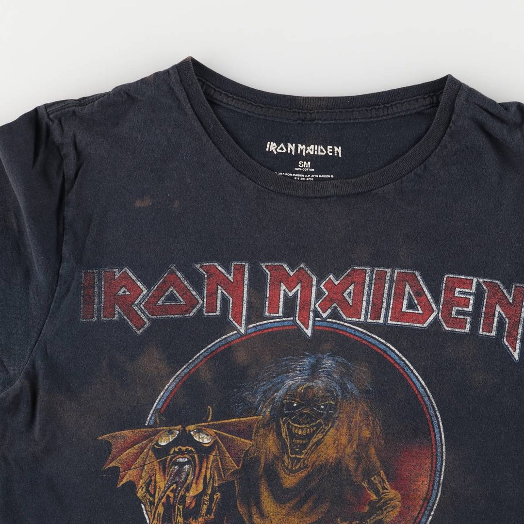 IRON MAIDEN Iron Maiden Band T-shirt Band T Men's S size cotton black type Vintage Second Hand