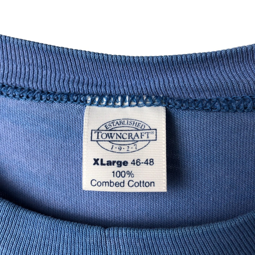 Vintage Town Craft plain T-shirt, made in the USA, men's size XL cotton Blue type light blue Vintage Second Hand