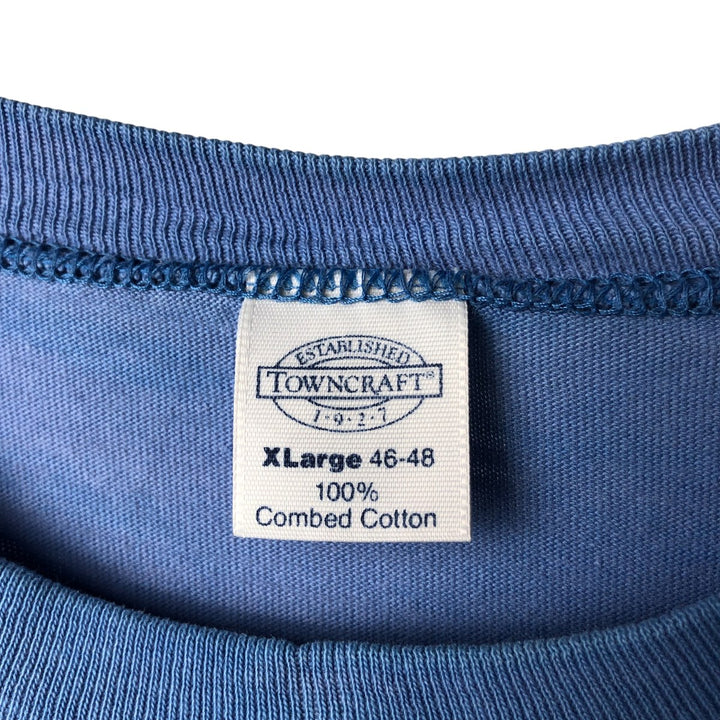 Vintage Town Craft plain T-shirt, made in the USA, men's size XL cotton Blue type light blue Vintage Second Hand