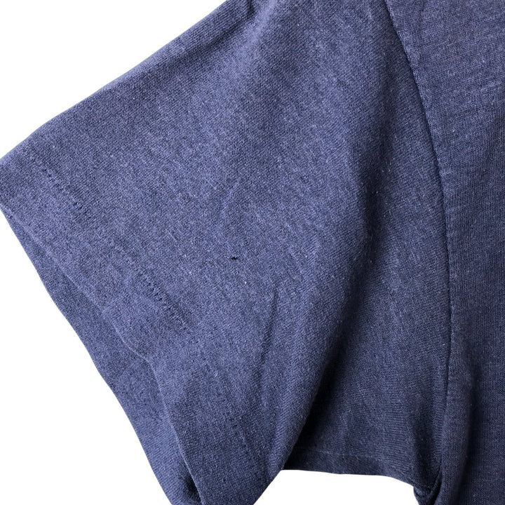 Vintage 1980'S plain pocket T-shirt, made in the USA, size M, men's cotton blue type Vintage Second Hand