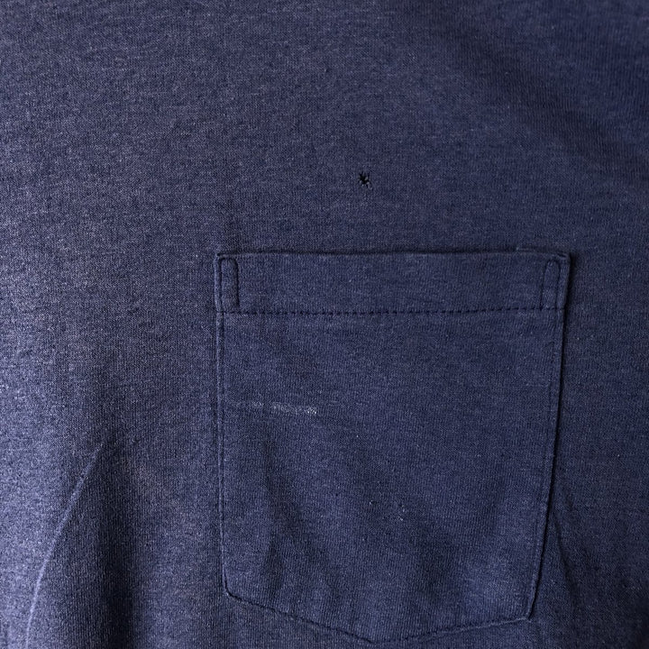Vintage 1980'S plain pocket T-shirt, made in the USA, size M, men's cotton blue type Vintage Second Hand