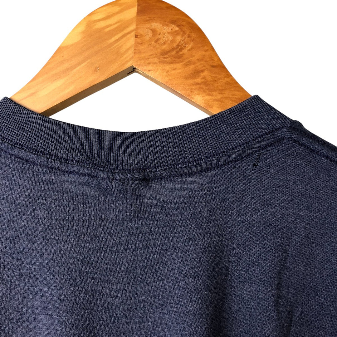 Vintage 1980'S plain pocket T-shirt, made in the USA, size M, men's cotton blue type Vintage Second Hand