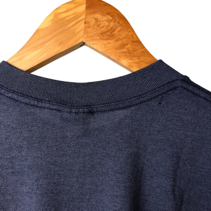 Vintage 1980'S plain pocket T-shirt, made in the USA, size M, men's cotton blue type Vintage Second Hand