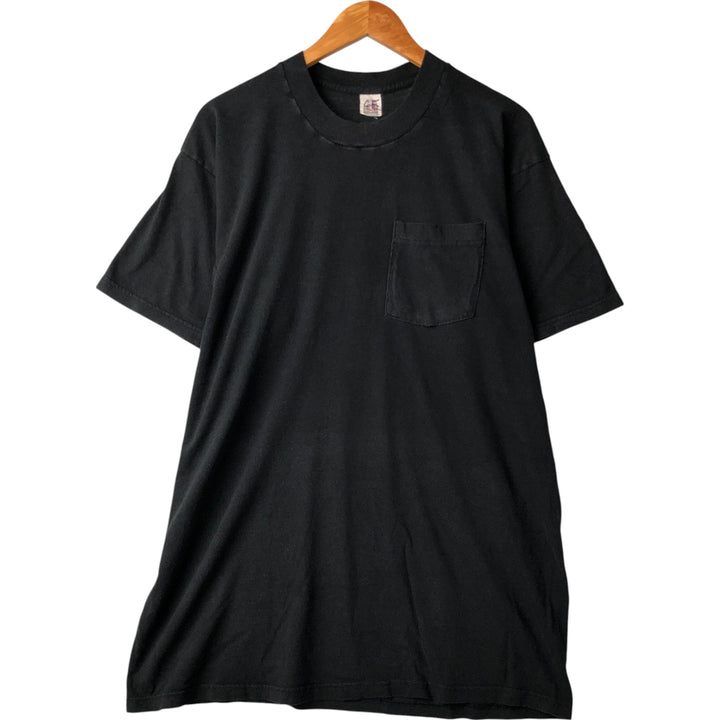 90'S Fruit of the Loom Plain Pocket T-Shirt Made in USA Men's XXL Vintage cotton black type Vintage Second Hand
