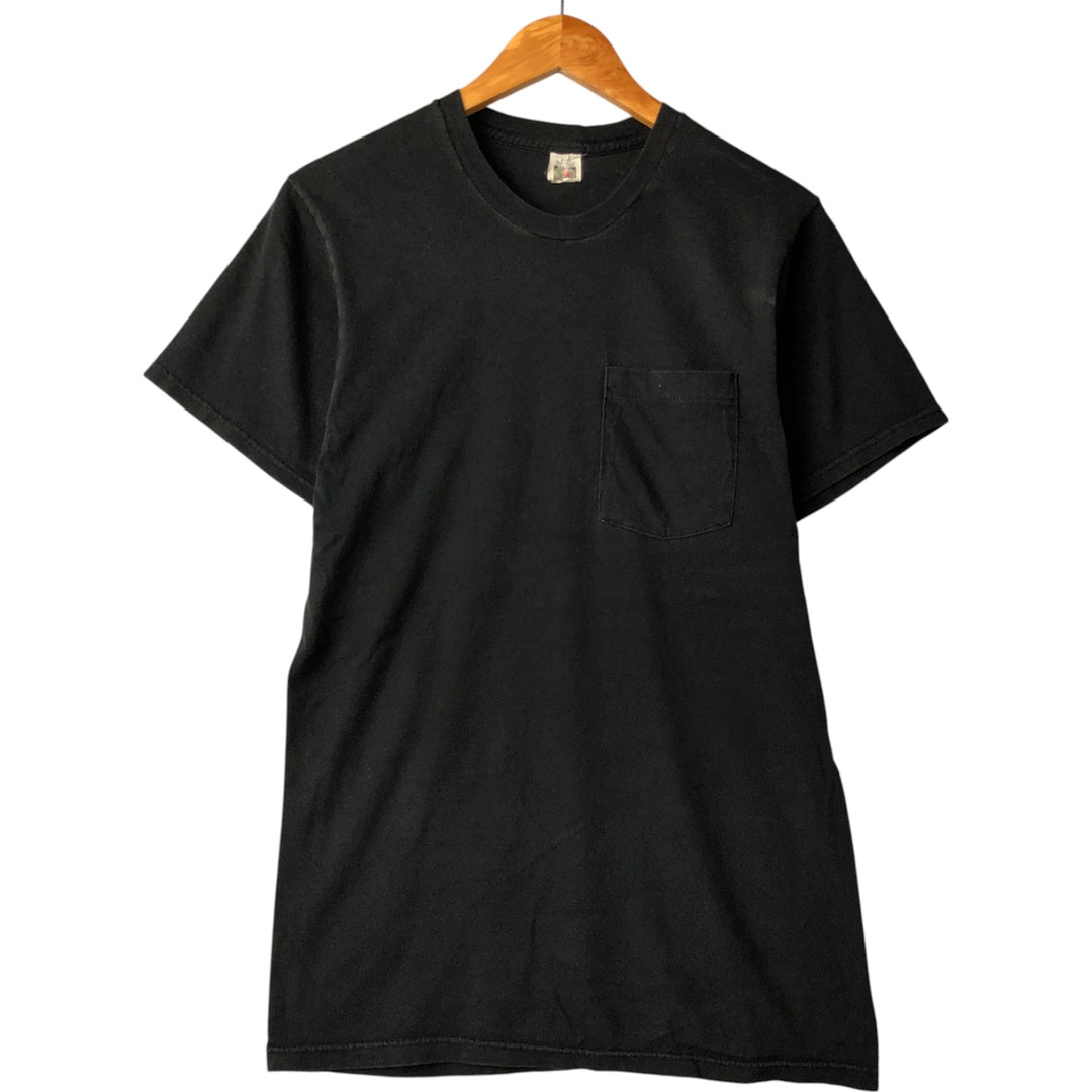Vintage 90'S Fruit of the Loom plain pocket T-shirt, made in the USA, size M, men's cotton black type Vintage Second Hand