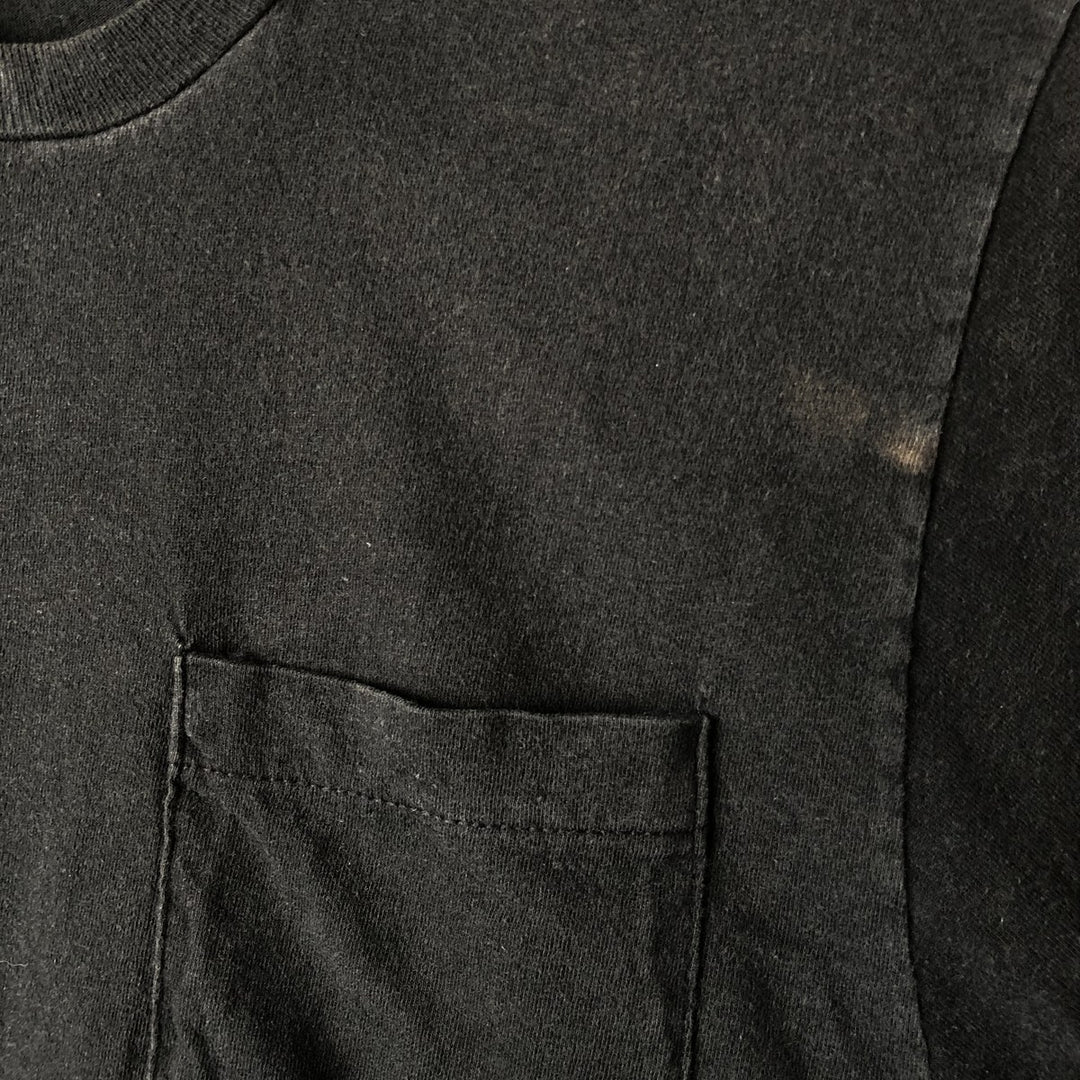 Vintage 90'S Fruit of the Loom plain pocket T-shirt, made in the USA, size M, men's cotton black type Vintage Second Hand