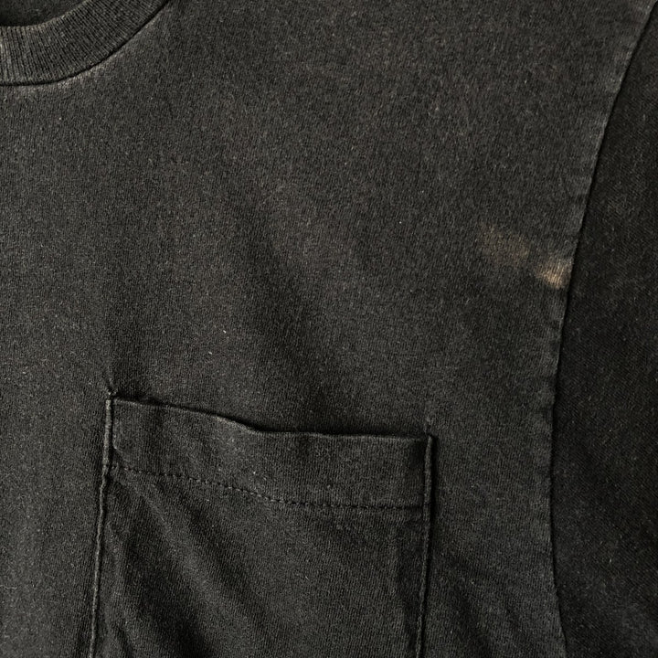 Vintage 90'S Fruit of the Loom plain pocket T-shirt, made in the USA, size M, men's cotton black type Vintage Second Hand