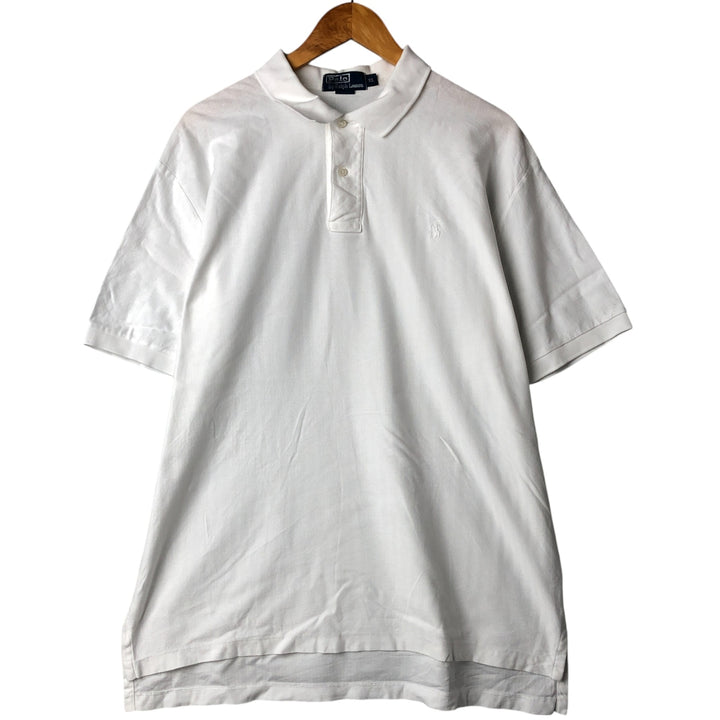 Ralph Lauren POLO by Ralph Lauren Herringbone Short Sleeve Polo Shirt Men's XL Pima Cotton white type Vintage Second Hand