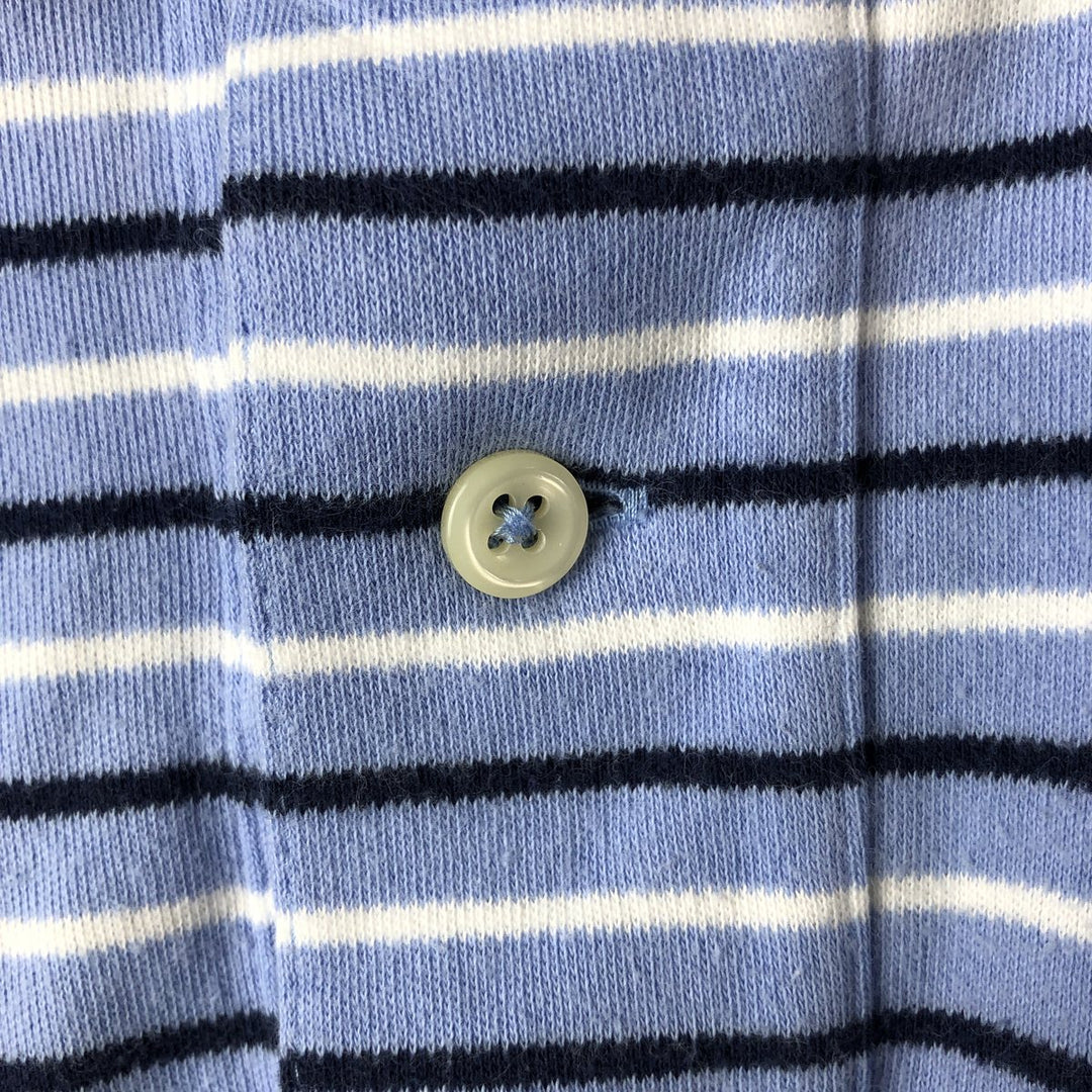 Ralph Lauren POLO by Ralph Lauren short sleeve striped polo shirt, men's XL size cotton Blue type light blue Vintage Second Hand