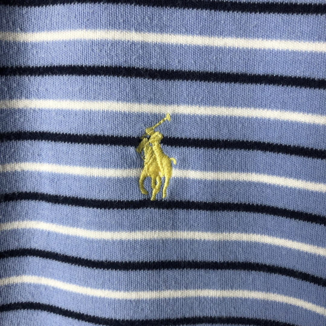 Ralph Lauren POLO by Ralph Lauren short sleeve striped polo shirt, men's XL size cotton Blue type light blue Vintage Second Hand
