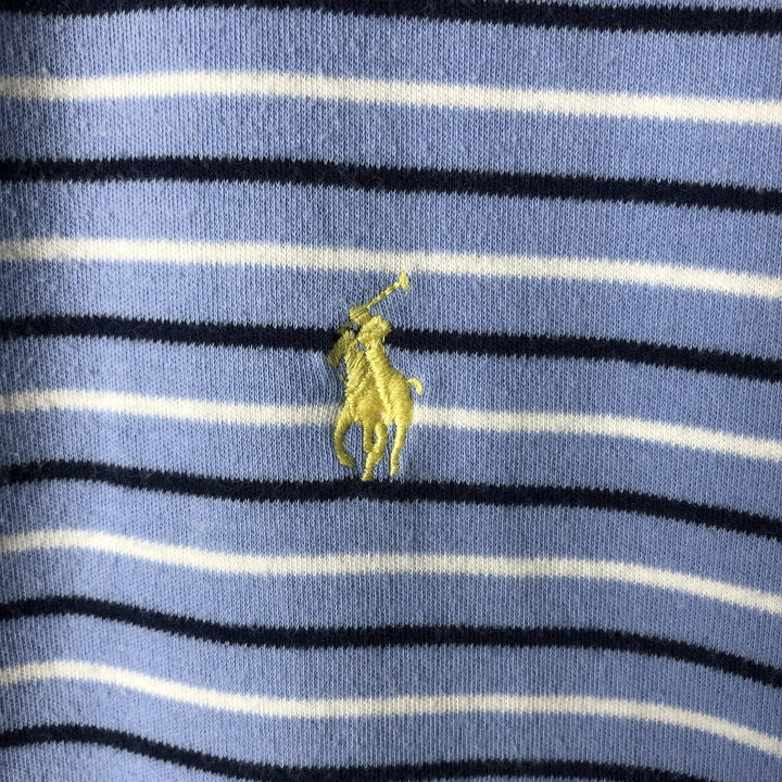 Ralph Lauren POLO by Ralph Lauren short sleeve striped polo shirt, men's XL size cotton Blue type light blue Vintage Second Hand