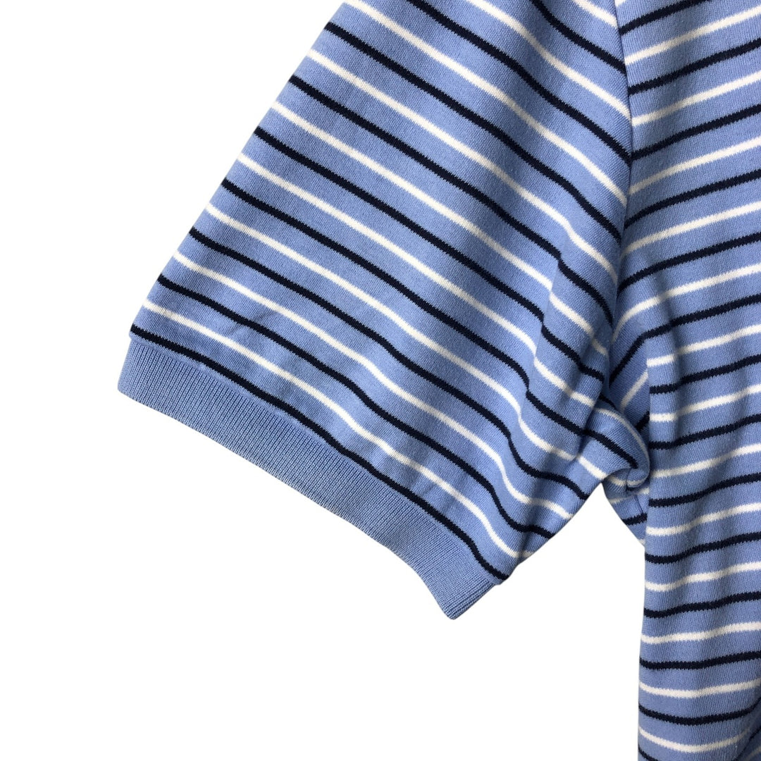 Ralph Lauren POLO by Ralph Lauren short sleeve striped polo shirt, men's XL size cotton Blue type light blue Vintage Second Hand