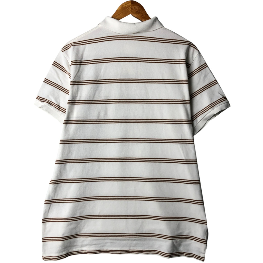 Ralph Lauren POLO by Ralph Lauren CUSTOM FIT short sleeve striped polo shirt men's XL size cotton white type Vintage Second Hand