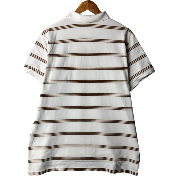 Ralph Lauren POLO by Ralph Lauren CUSTOM FIT short sleeve striped polo shirt men's XL size cotton white type Vintage Second Hand