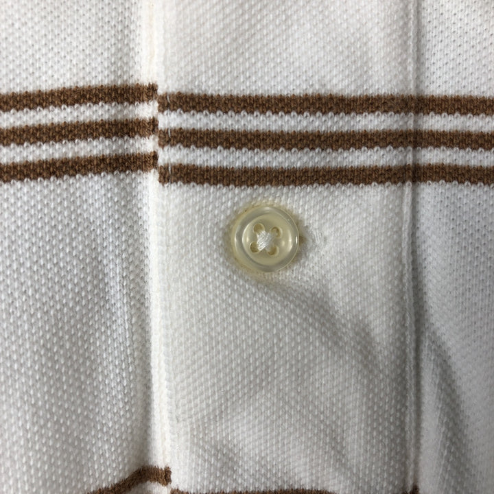 Ralph Lauren POLO by Ralph Lauren CUSTOM FIT short sleeve striped polo shirt men's XL size cotton white type Vintage Second Hand