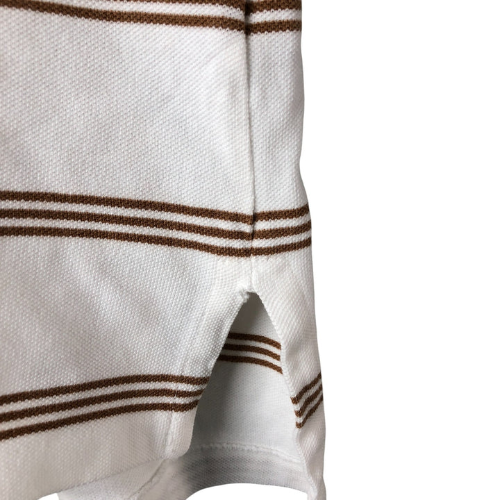 Ralph Lauren POLO by Ralph Lauren CUSTOM FIT short sleeve striped polo shirt men's XL size cotton white type Vintage Second Hand