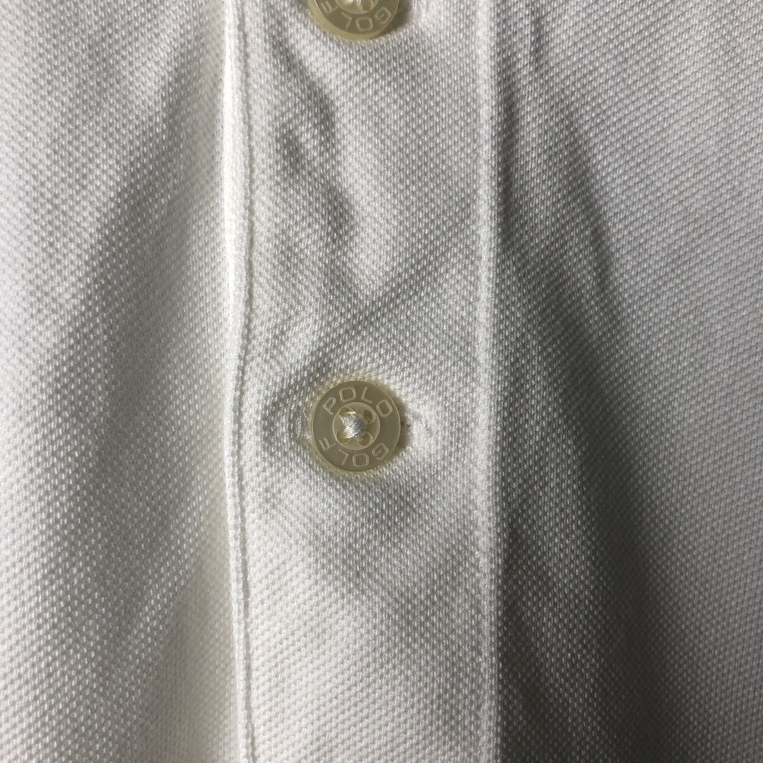 Ralph Lauren POLO GOLF Polo Golf short sleeve polo shirt for men size L Pima Cotton white type Vintage Second Hand