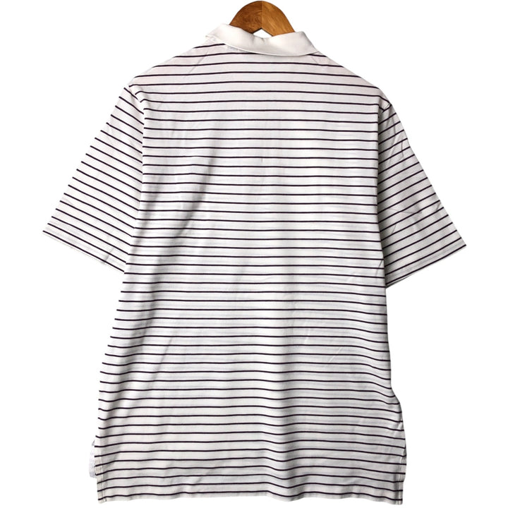 Ralph Lauren POLO GOLF Polo Golf short sleeve striped polo shirt men's size M Pima Cotton white type Vintage Second Hand