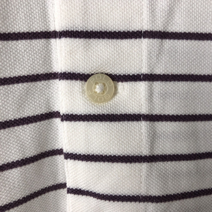 Ralph Lauren POLO GOLF Polo Golf short sleeve striped polo shirt men's size M Pima Cotton white type Vintage Second Hand