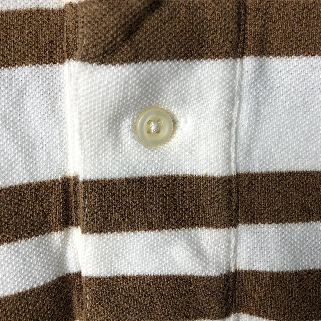 Ralph Lauren POLO by Ralph Lauren short sleeve striped polo shirt, men's XL size cotton white type Vintage Second Hand