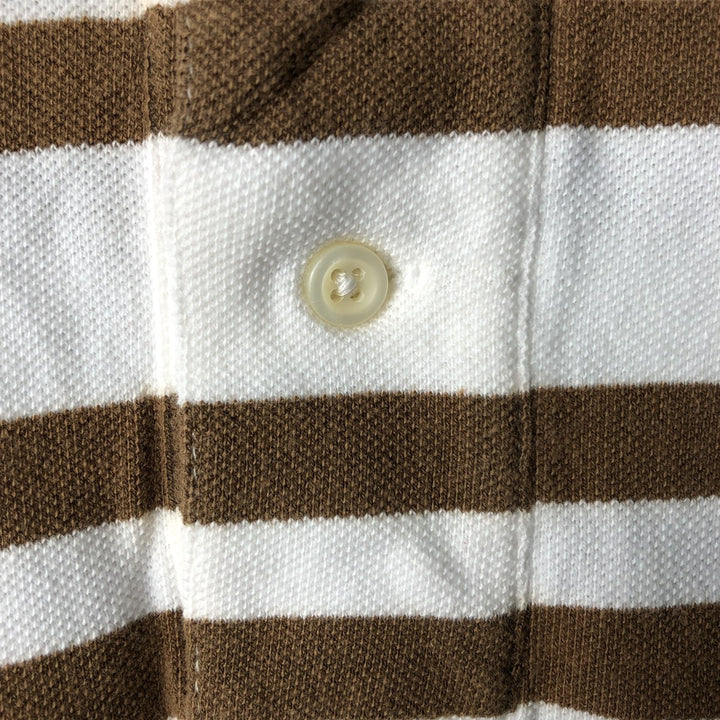 Ralph Lauren POLO by Ralph Lauren short sleeve striped polo shirt, men's XL size cotton white type Vintage Second Hand