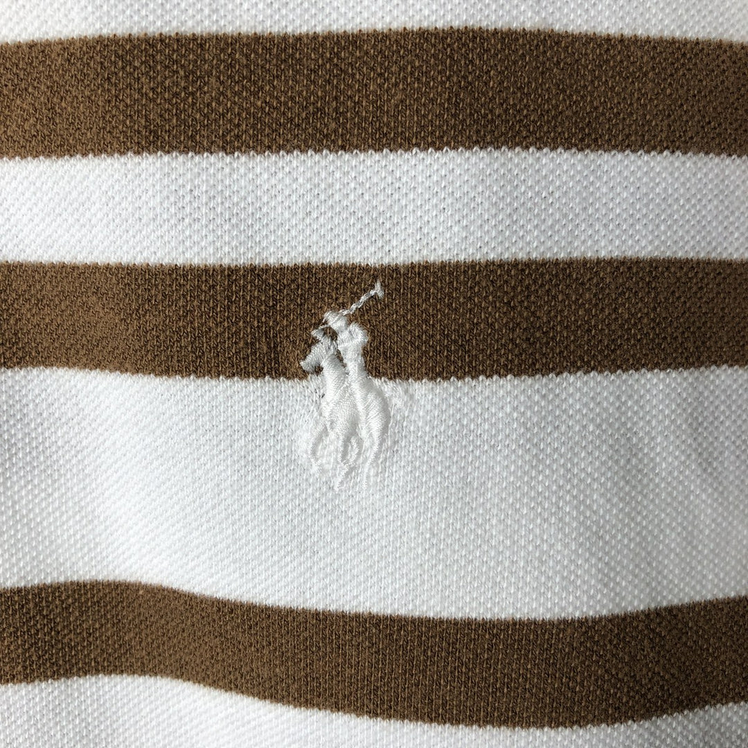 Ralph Lauren POLO by Ralph Lauren short sleeve striped polo shirt, men's XL size cotton white type Vintage Second Hand